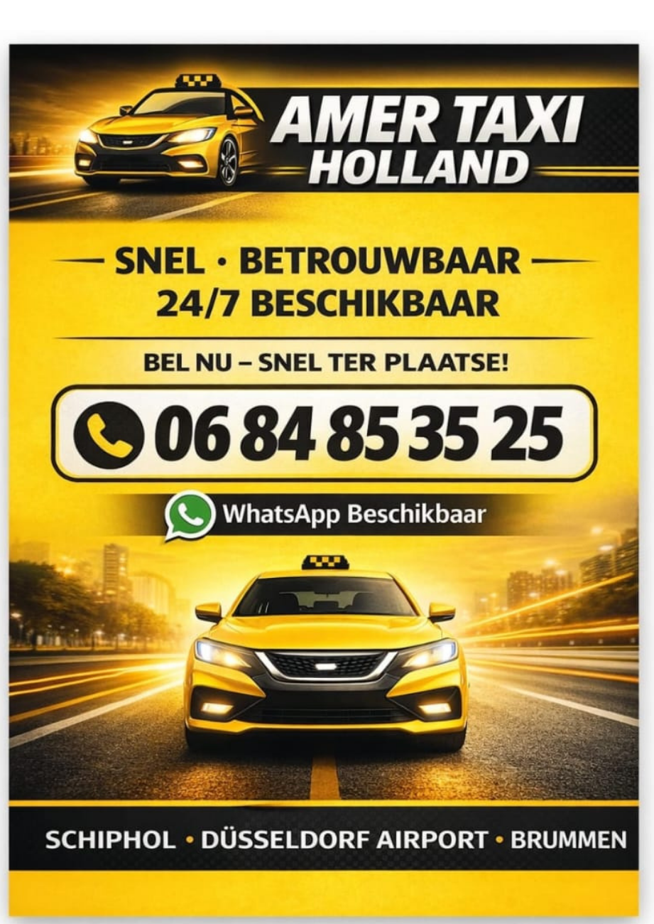 Professionele taxichauffeur Amer Taxi Holland